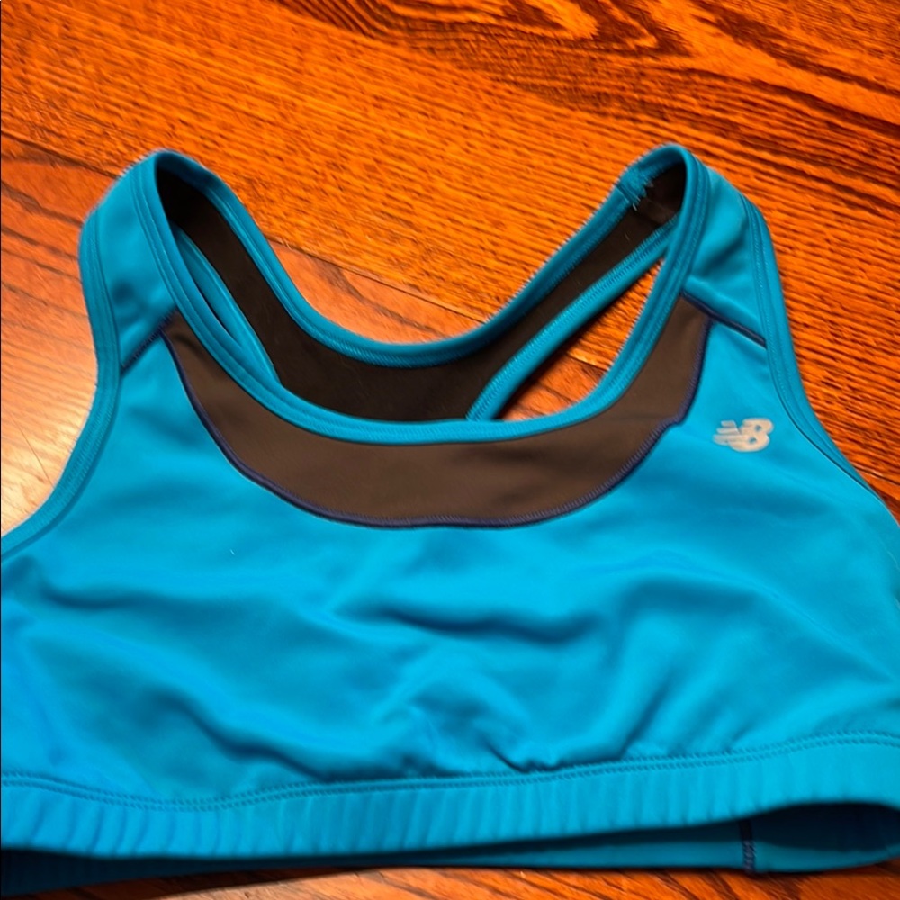 New Balance Blue and Black Racerback Sports Bra